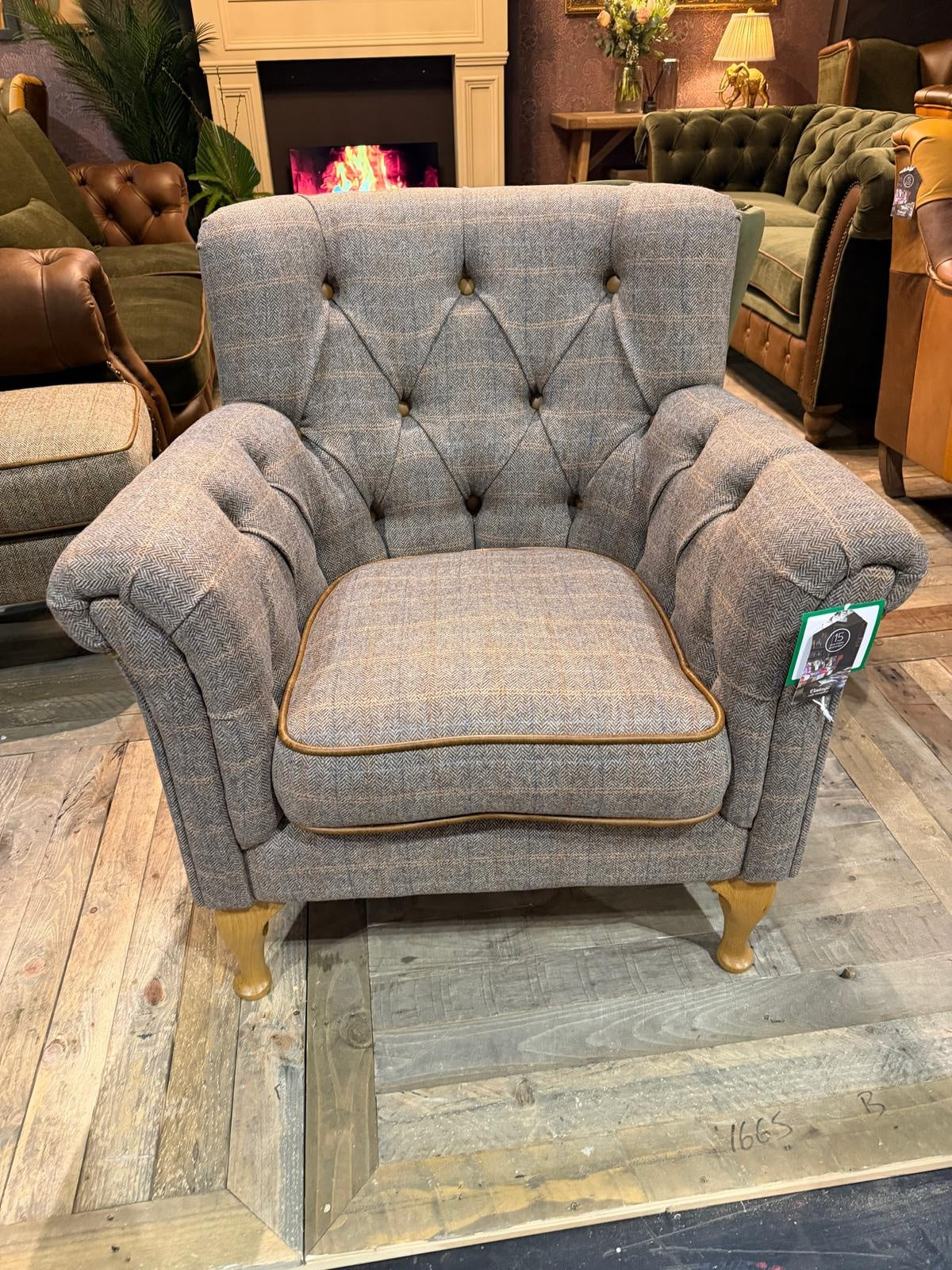 Vintage Sofa Company Padley Chair in Harrington Tweed — lifestyle setting