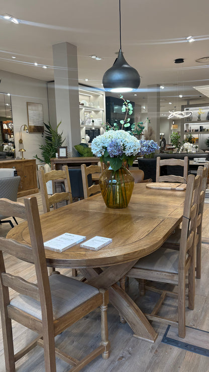 Carlton Furniture Copeland 1800 Cross Leg Oval Extending Dining Table