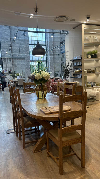 Carlton Furniture Copeland 1800 Cross Leg Oval Extending Dining Table