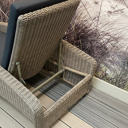 4 Seasons Outdoor Somerset Single Sunbed  in Pure Weave