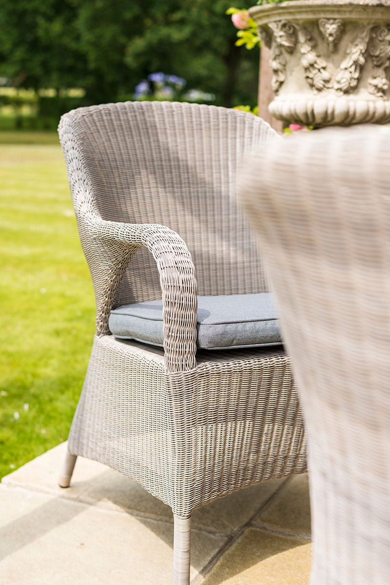 4 Seasons Outdoor Sussex 180cm Oval 6 Seat Dining Set in Polyloom Pebble