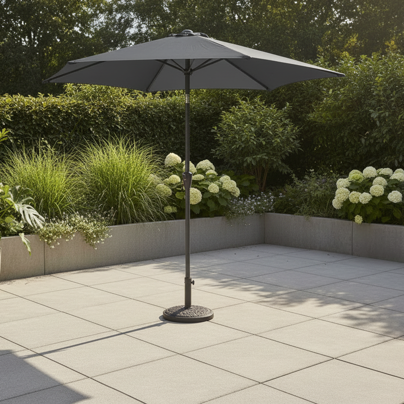 LifestyleGarden 2.5m Parasol and 15 kg base set – Grey
