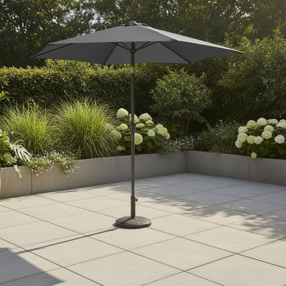 LifestyleGarden 2.5m Parasol and 15 kg base set – Grey