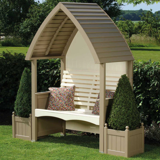 AFK Garden Products Cottage Arbour and Planter Set Nutmeg and Cream