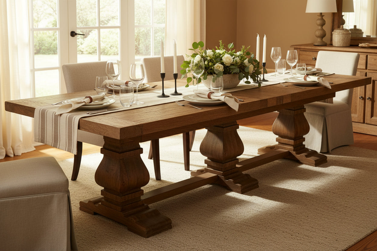 Carlton Furniture  Windermere Grand Ark Royal Monastery Table in Natural
