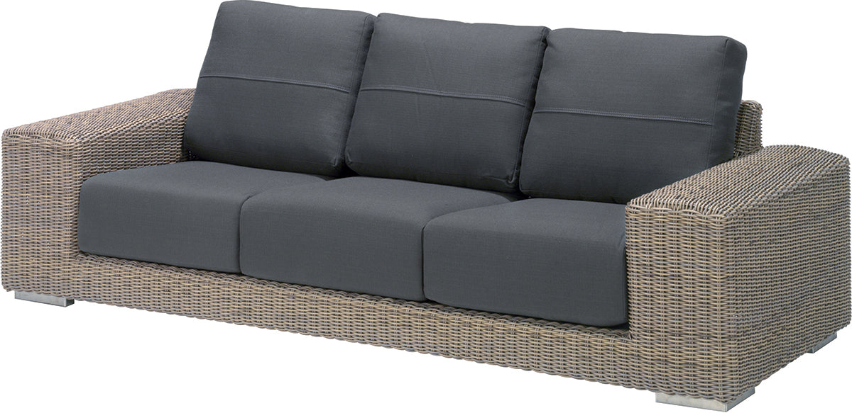 4 Seasons Outdoor Kingston 3 Seat Lounge Sofa in Pure Weave
