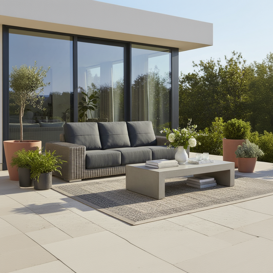 4 Seasons Outdoor Kingston 3 Seat Lounge Sofa in Pure Weave