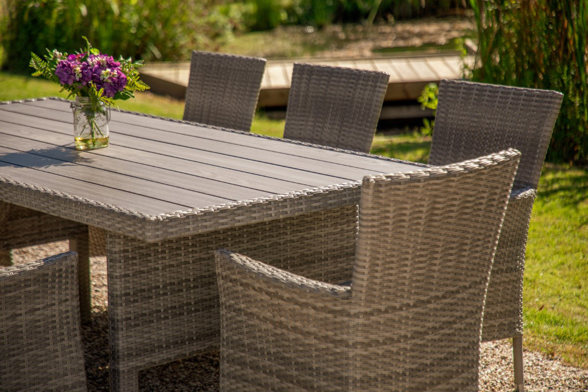Bermuda 6 Seat Dining Set in Grey Weave