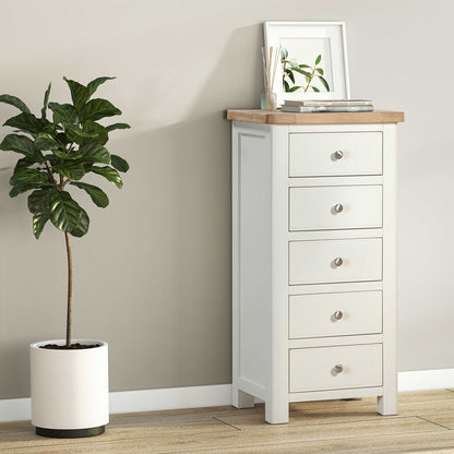 Papaya Foxington 5 Drawer Chest - OWP Painted
