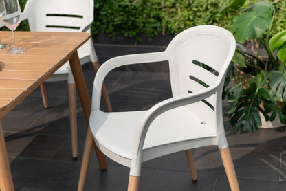 LifestyleGarden Onyx 4 Seat Dining Set White