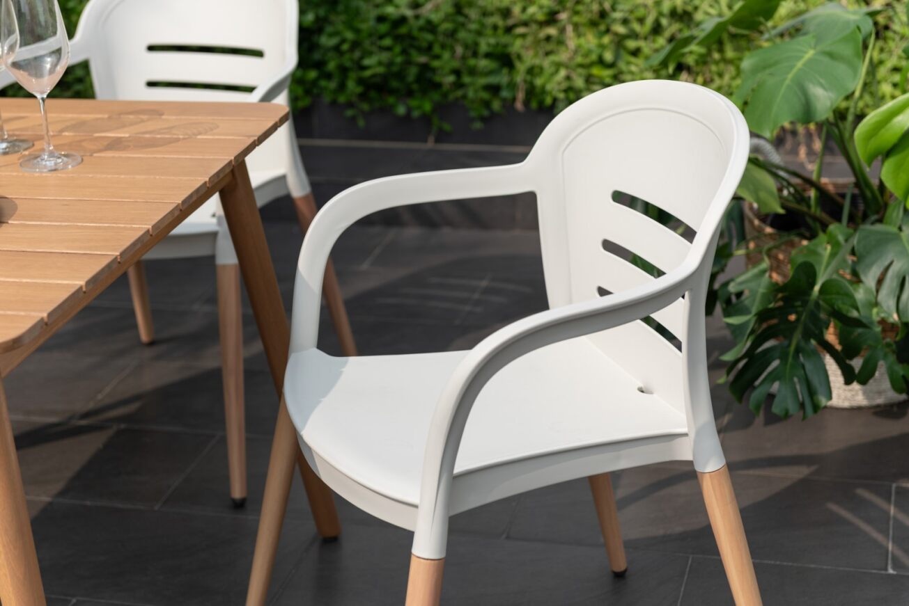 LifestyleGarden Onyx 4 Seat Dining Set White