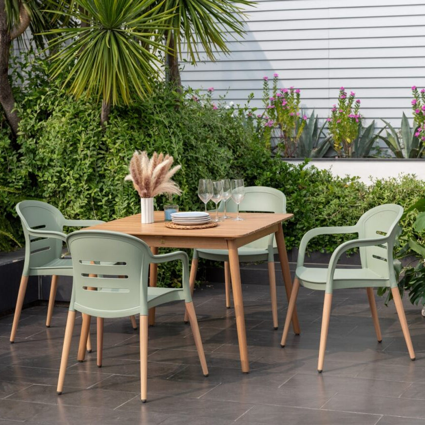LifestyleGarden Onyx 4 Seat Dining Set Green
