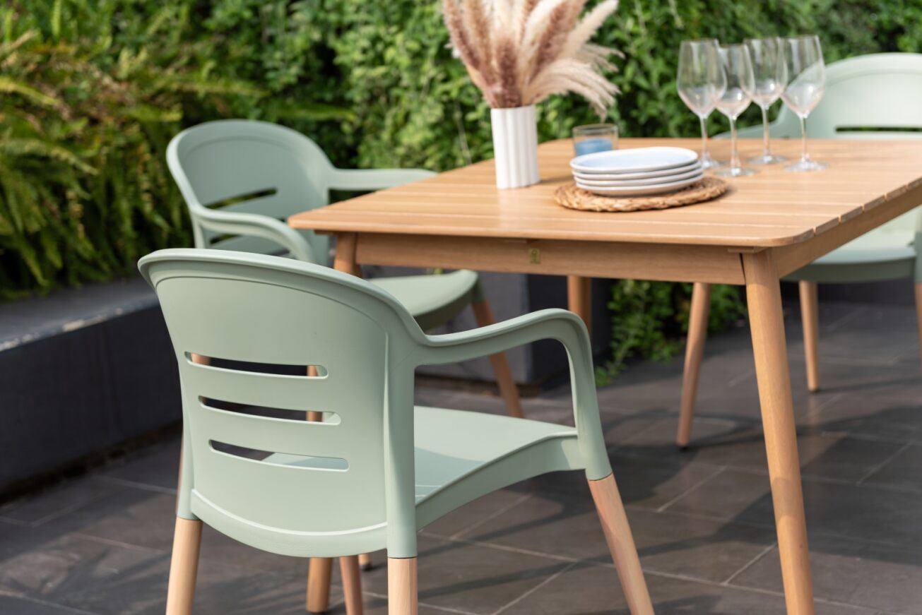 LifestyleGarden Onyx 4 Seat Dining Set Green