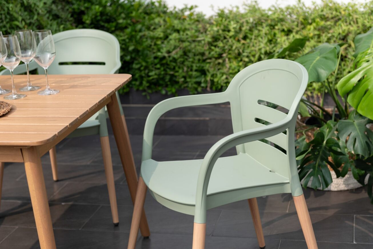 LifestyleGarden Onyx 4 Seat Dining Set Green