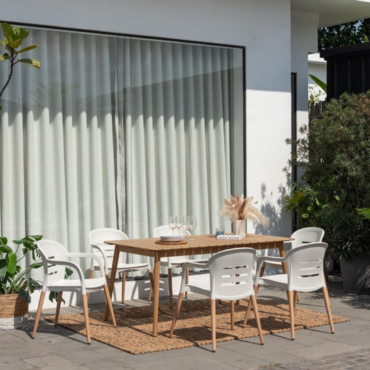 LifestyleGarden Onyx 6 Seat Dining Set White