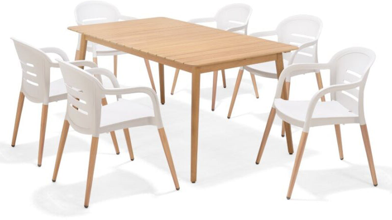 LifestyleGarden Onyx 6 Seat Dining Set White