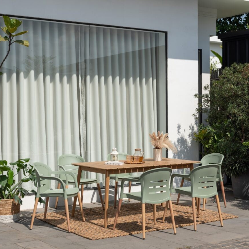LifestyleGarden Onyx 6 Seat Dining Set Green