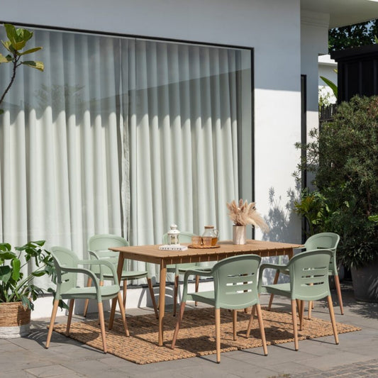 LifestyleGarden Onyx 6 Seat Dining Set Green