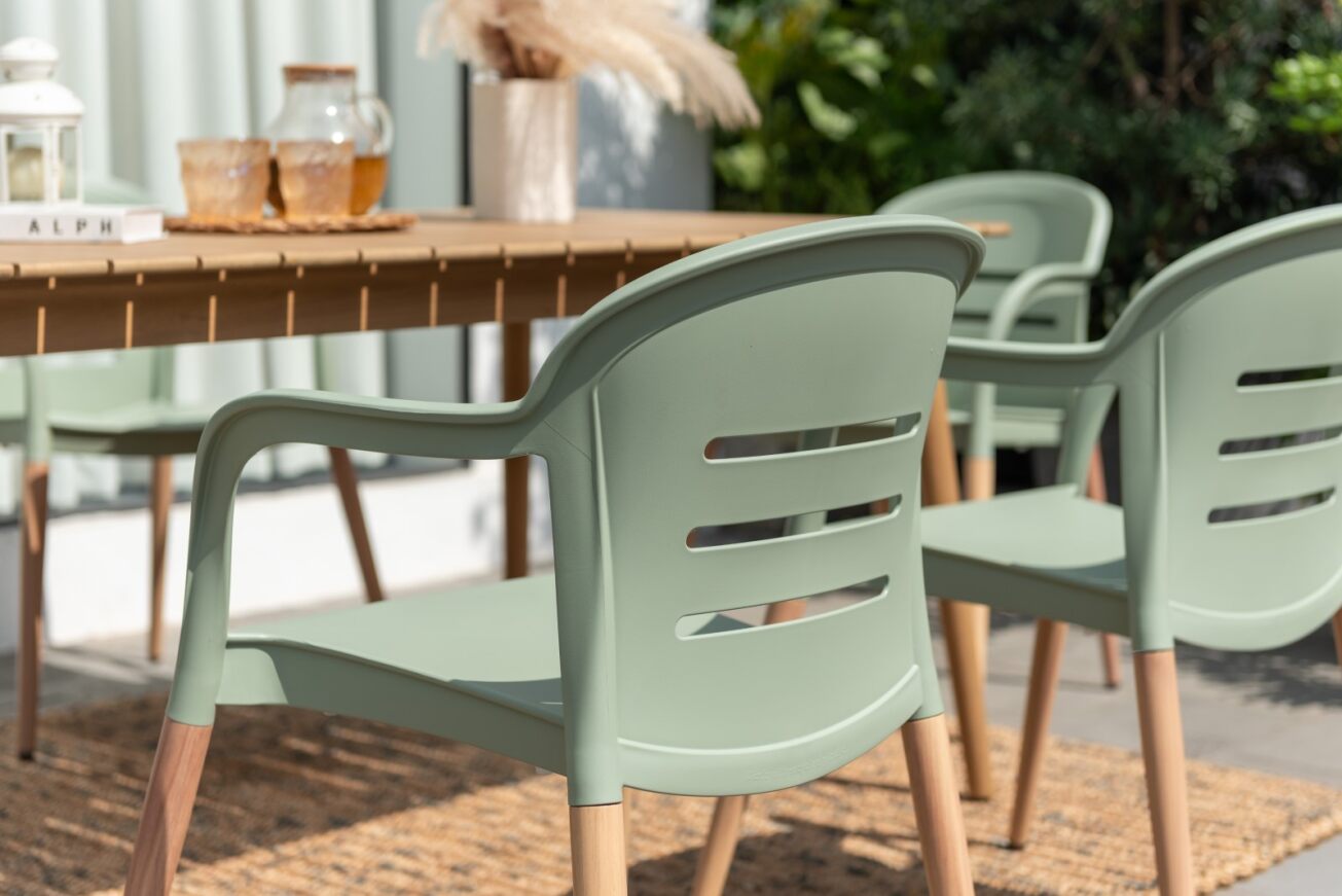LifestyleGarden Onyx 6 Seat Dining Set Green