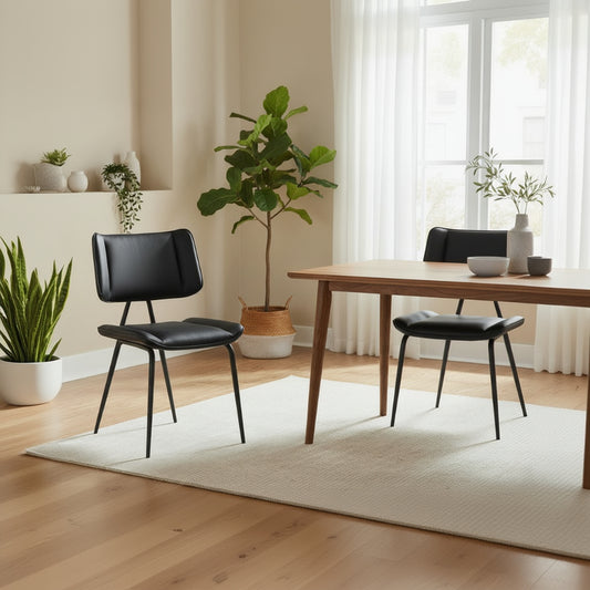 Baker Pair of Jack Dining Chairs in Black