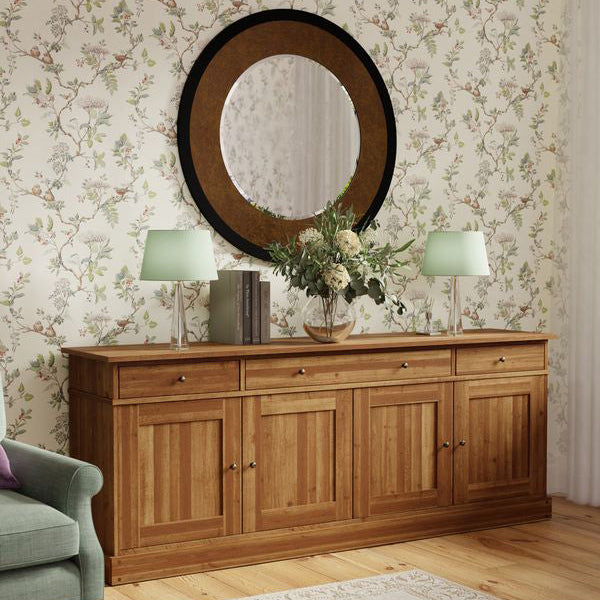 Laura Ashley Garrat Honey 4 Door 3 Drawer Sideboard