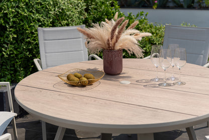 LifestyleGarden Urbanite Sand 6 Seat Round Padded Dining Set