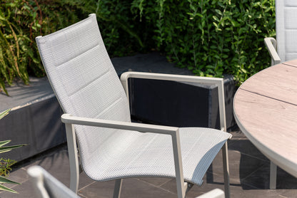 LifestyleGarden Urbanite Sand 6 Seat Round Padded Dining Set