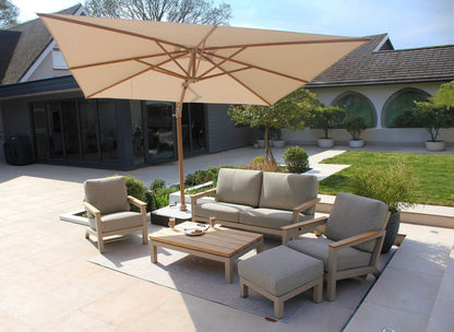 4 Seasons Outdoor Capitol Lounge Set with Footstool in Latte