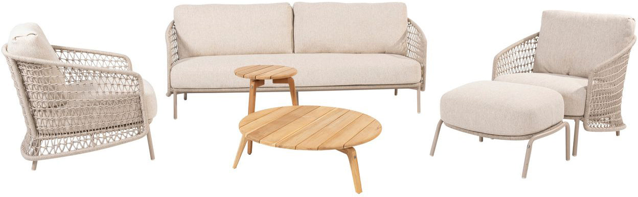 4 Seasons Outdoor Puccini Zucca Lounge Set with Footstool