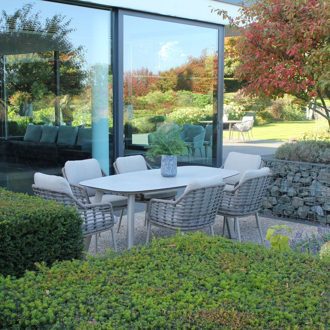 4 Seasons Outdoor Puglia 6 Seat Barrel Dining Set