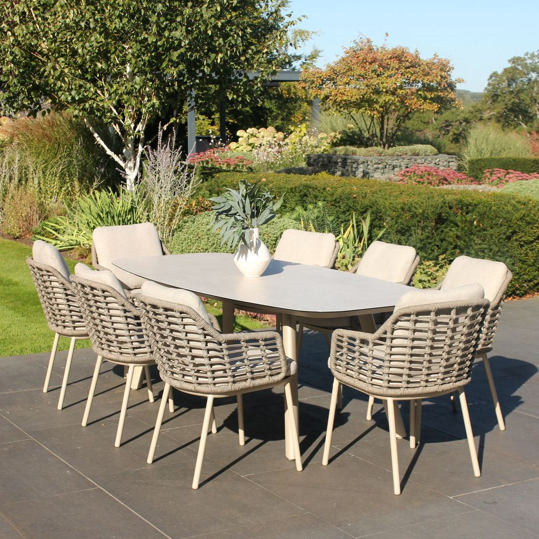4 Seasons Outdoor Puglia 8 Seat Barrel Dining Set