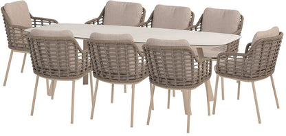 4 Seasons Outdoor Puglia 8 Seat Barrel Dining Set