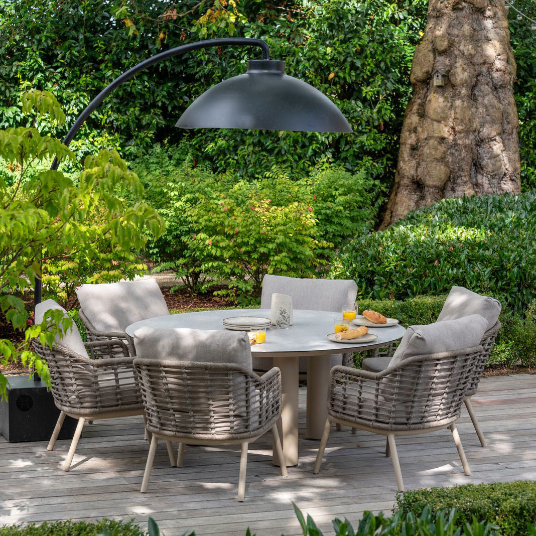 4 Seasons Outdoor Puglia 6 Seat Low Round Dining Set