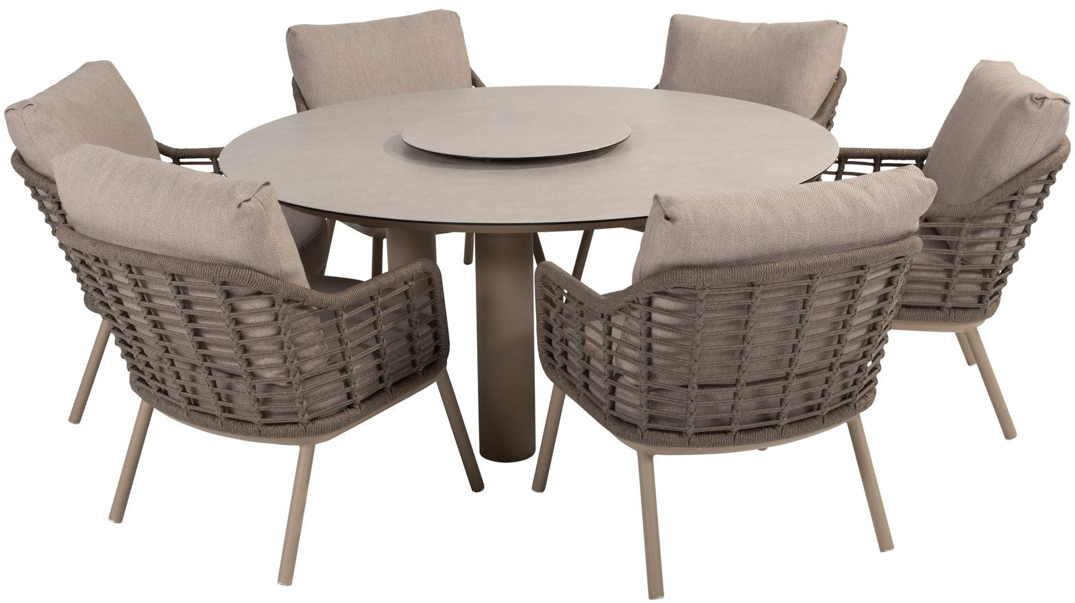 4 Seasons Outdoor Puglia 6 Seat Low Round Dining Set