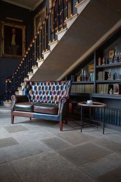 Vintage Sofa Company Bowes Rub-Off Leather Patchwork 2 Seater Sofa