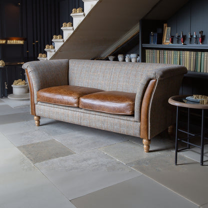 Vintage Sofa Company Granby 2 Seater Plain Back Sofa with Leather seats