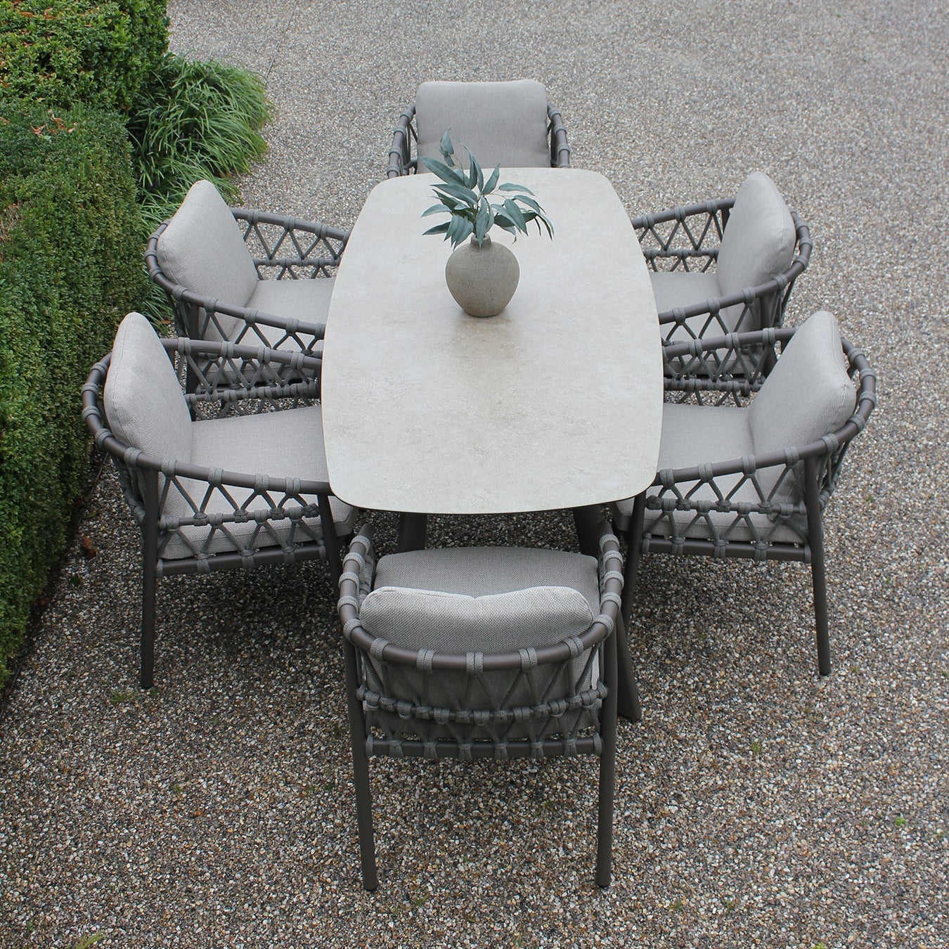 4 Seasons Outdoor Piacenza 6 Seat Barrel Dining Set