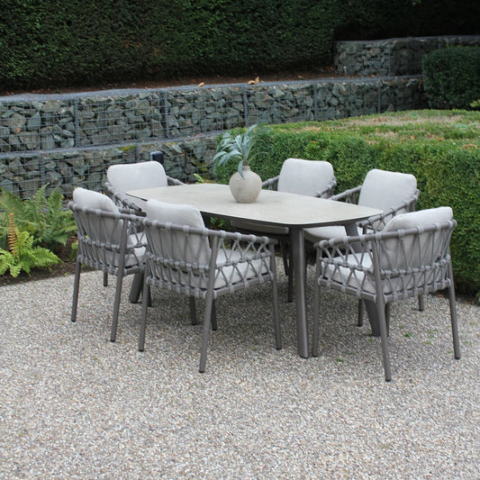 4 Seasons Outdoor Piacenza 6 Seat Barrel Dining Set