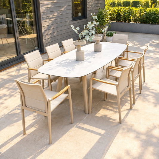 4 Seasons Outdoor Cortina 8 Seat Rectangular Dining Set