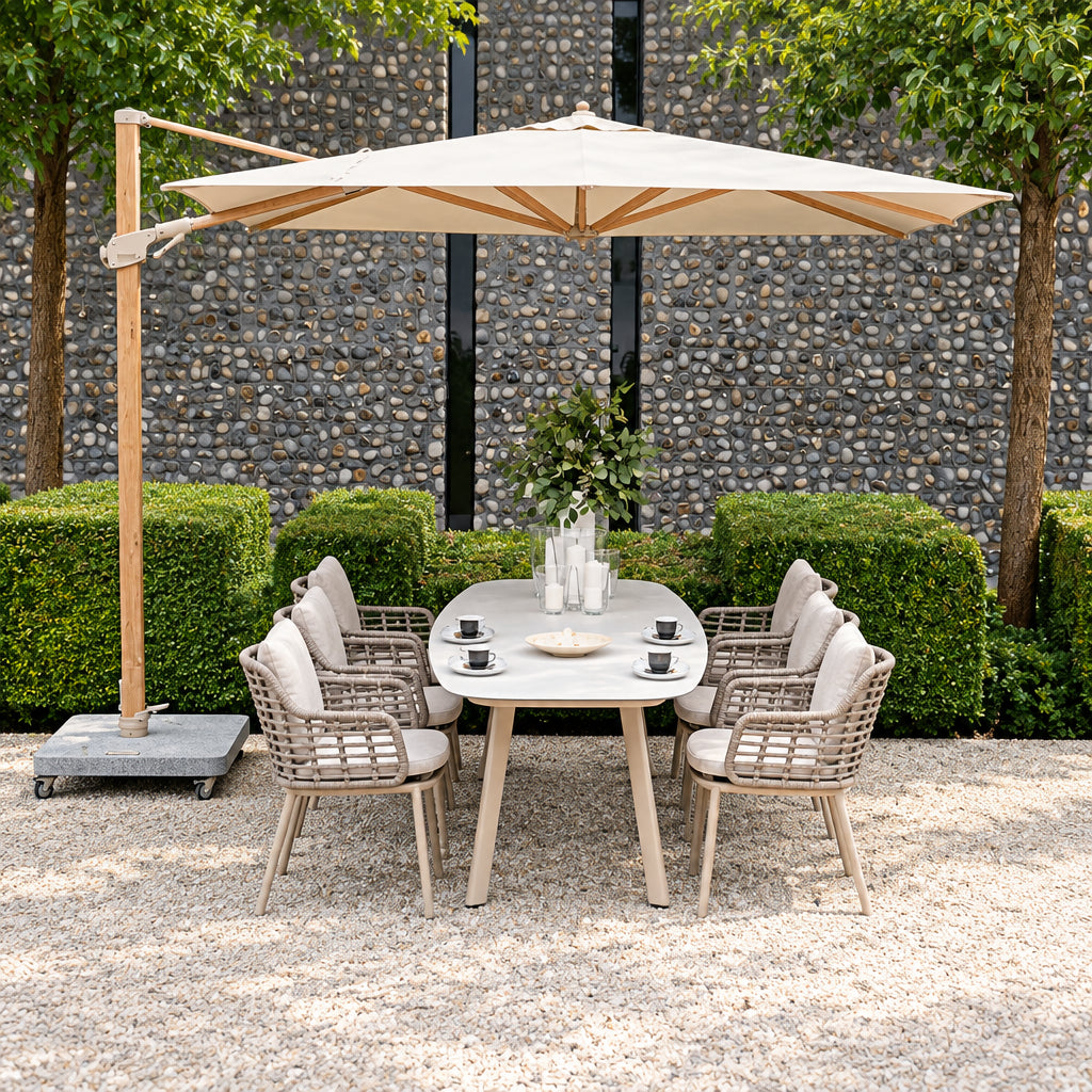 4 Seasons Outdoor Puglia 6 Seat Barrel Dining Set