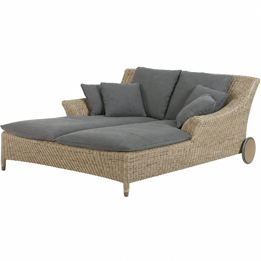 4 Seasons Outdoor Valentine Double Sunbed in Pure Weave