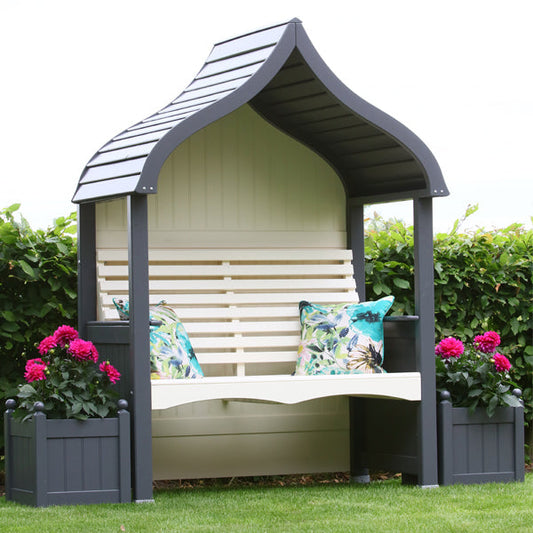 AFK Garden Products Orchard Arbour and Planter Set Charcoal and Cream