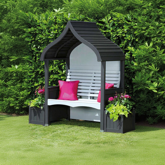 AFK Garden Products Orchard Arbour and Planter Set Charcoal and Stone