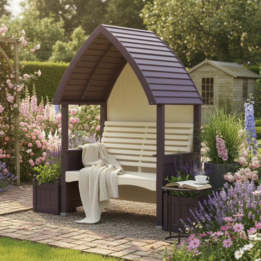 AFK Garden Products Cottage Arbour and Planter Set Lavender and Cream