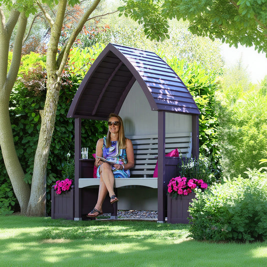 AFK Garden Products Cottage Arbour and Planter Set Lavender and Stone