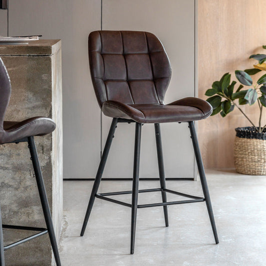 Gallery Direct Manford Pair of Stools in Brown