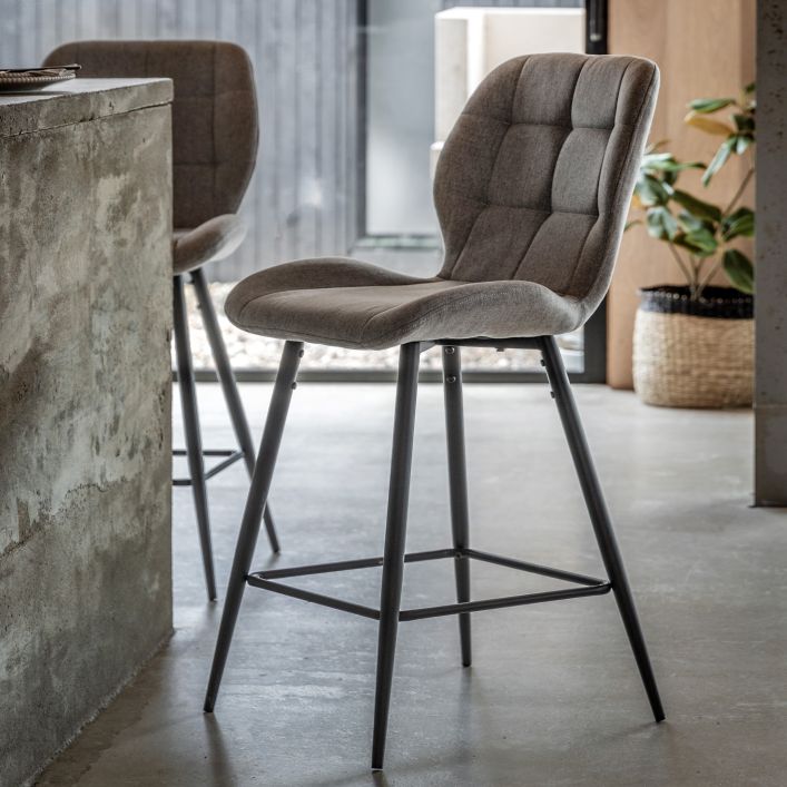 Gallery Direct Pair of Manford Stools in Light Grey