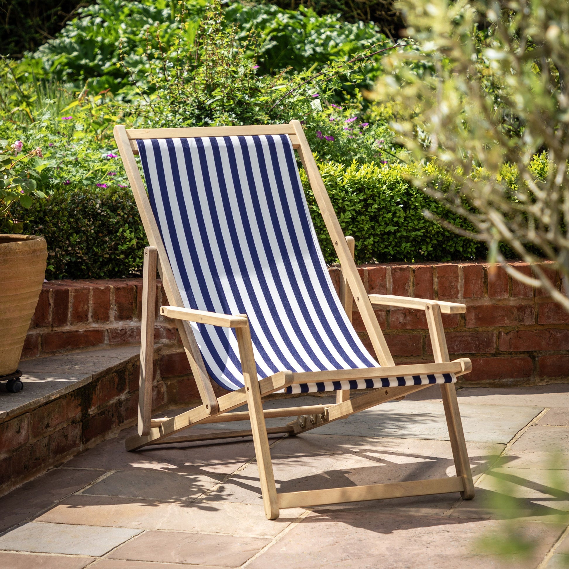 Gallery Direct Navy Stripe Deck Chair