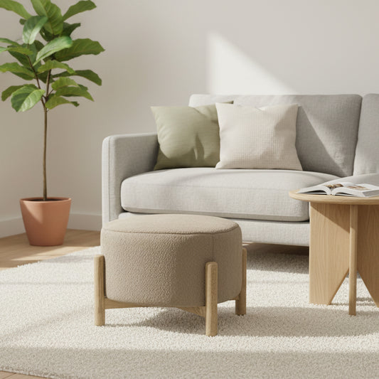 Gallery Direct Tindon Footstool in Alaska Khaki