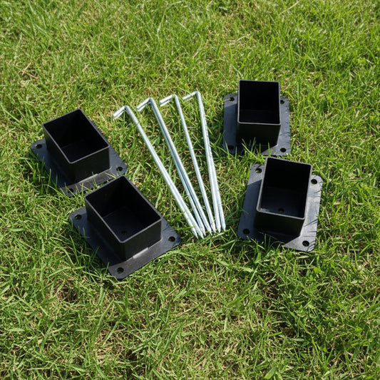 AFK Garden Arbour Anchor Kit is designed to be used with AFK Garden Arbours and features 4 anchoring base plates and 8 long pegs
